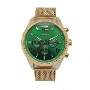 China Stainless Steel Mesh Band Alloy Wrist Watch Green Dial Elegant wholesale