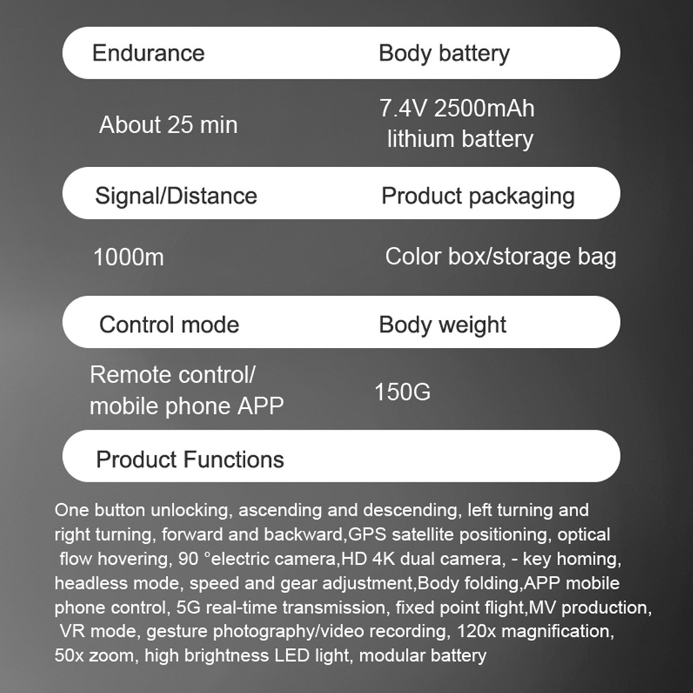 Foldable Mini Drone F194 with GPS and Dual Camera Aerial Photography Remote Control Aircraft