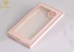 Pink 1500gsm Cardboard Phone Case Packaging Box With Window