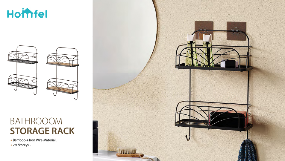 Hanging Wall Mounted Bathroom Shower Caddy Organizer Single Tier Modern Style