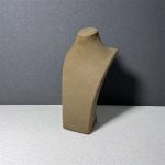Brown Velvet Microfiber Necklace Holder Stand Medium Small Jewelry Mannequin