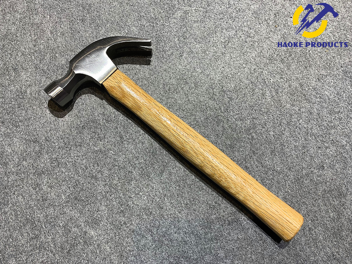 8OZ-24OZ Forged Steel Materials American Type Claw Hammer With Natural Color Wooden Handle