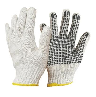 One Side PVC Dotted Cotton Gloves OEM White Cotton Work Gloves