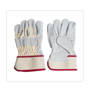 China Half Lining Rubberized Cuff Leather Safety Gloves wholesale