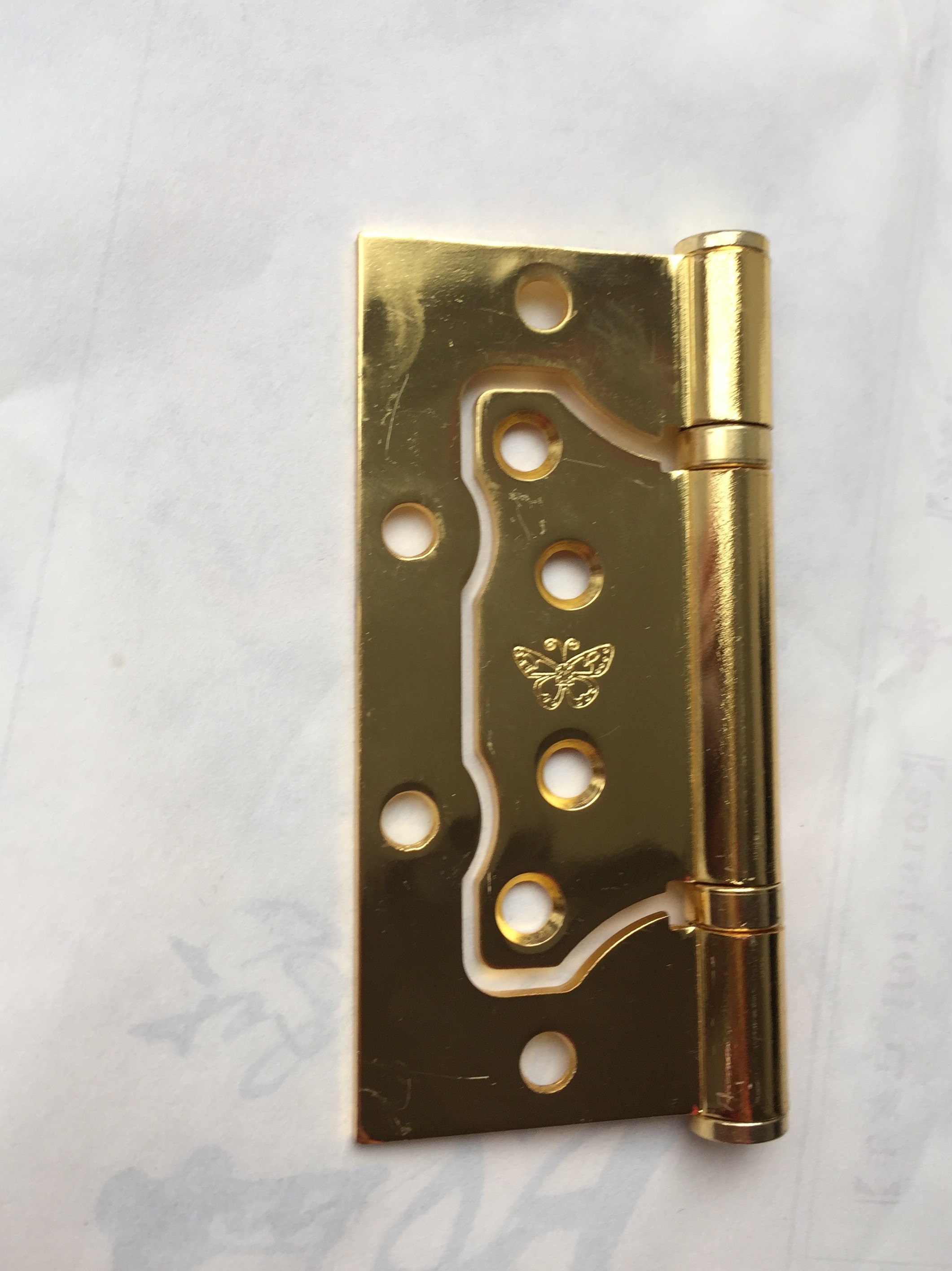 Long Life Brass GP Color Steel Flush Hinge For Furniture Door Using