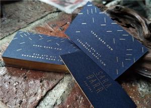 China Navy Blue Foil Edge Business Cards wholesale