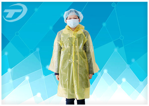 White PE Plastic Raincoat Disposable With Food Grade For Children And Adult