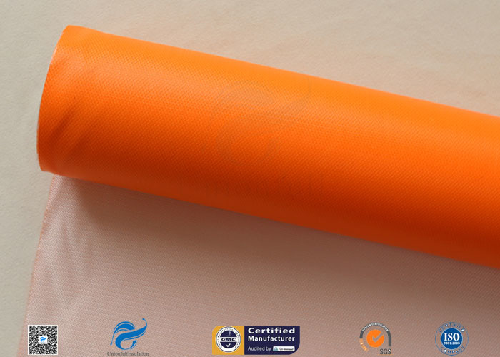 Orange Silicone Rubber Coated Fiber Glass Fabric Thermal Insulation Materials