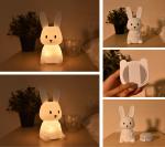 Silicone Bunny Lop Bunny Lamp Cartoon LED Silicone Rabbit Night Light