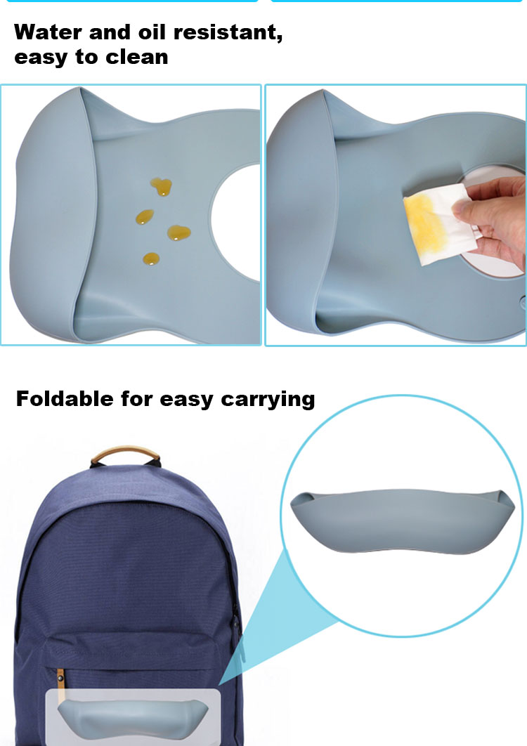 Antibacterial Toddler silicone scoop bib Waterproof Feeding Bibs With Crumb Catcher