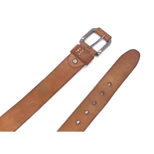 1.5 Inch Wide Casual Mens Tan Leather Belt With Anti - Scratch Buckle