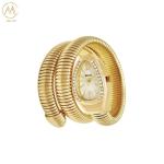 Wholesale Quartz Creative Snake-Shape Two-Ring Silver Alloy Band Full Diamond