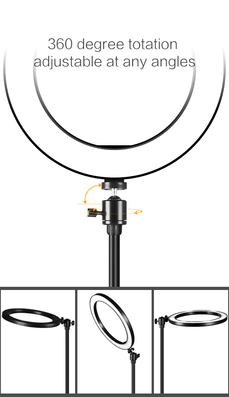 ABS Lamp Cover 6 Inch 5V Tripod Selfie Ring Light