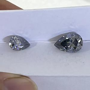China Wholesale 0.5ct 1ct 2ct Grey Mossinate diamond Gem Gray Color Oval Pear Cut Loose natural moissanite wedding rings wholesale