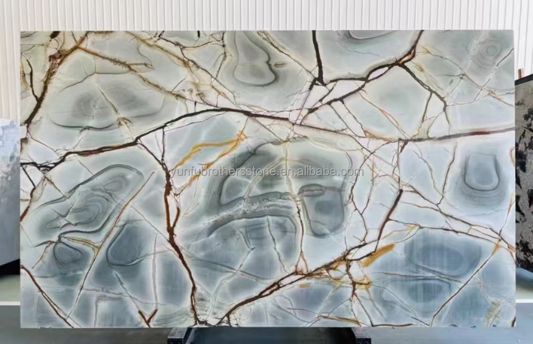 Blue Roma Quartzite Big Slab Suitable for Hotel Interior Wall and Kitchen Countertop