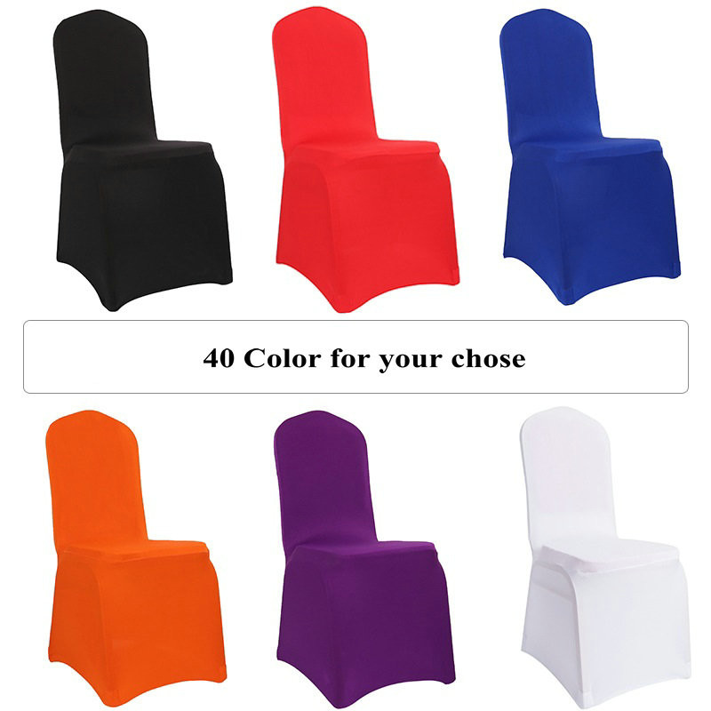 2019 Coloured Universal Spandex Lycra Banquet Chair Cover Stretch Elastic for Wedding Party decoration