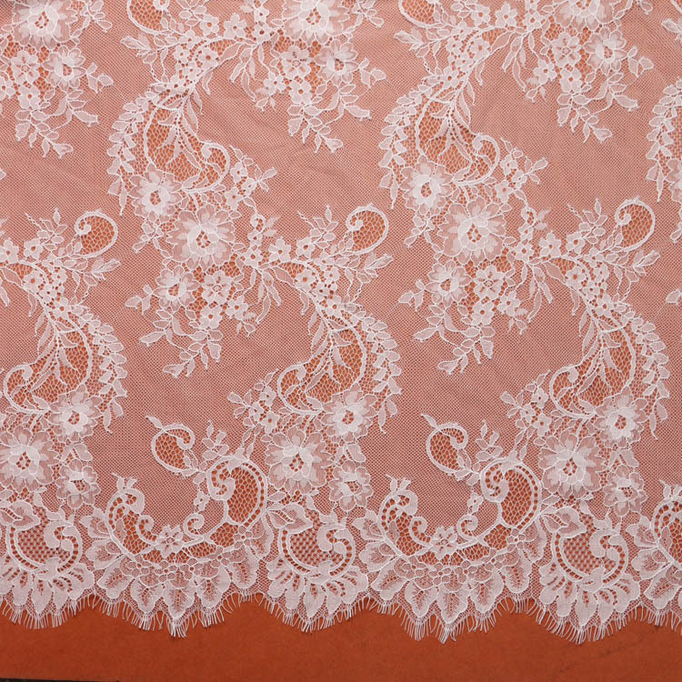 Green Environmental Protection Eyelash Lace Fabric for Wedding Dress