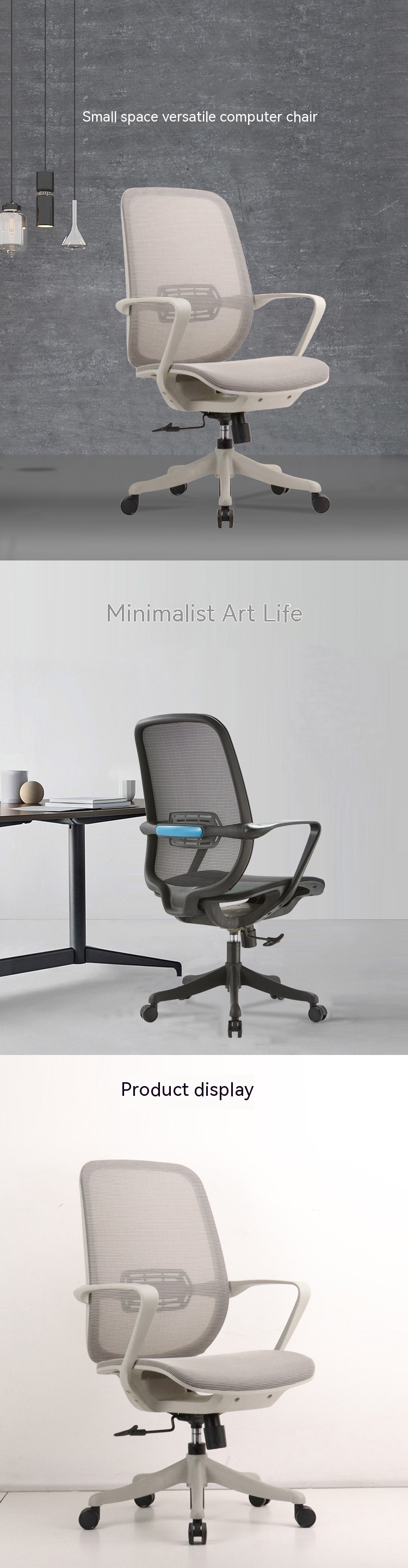 Adjustable Ergonomic Executive Mesh Office Chair with Swivel Wheels and Lumbar Support