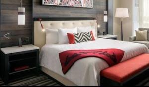 China Commercial Hotel Luxury Furniture , Apartment Hotel Bedroom Furniture Drak Color wholesale