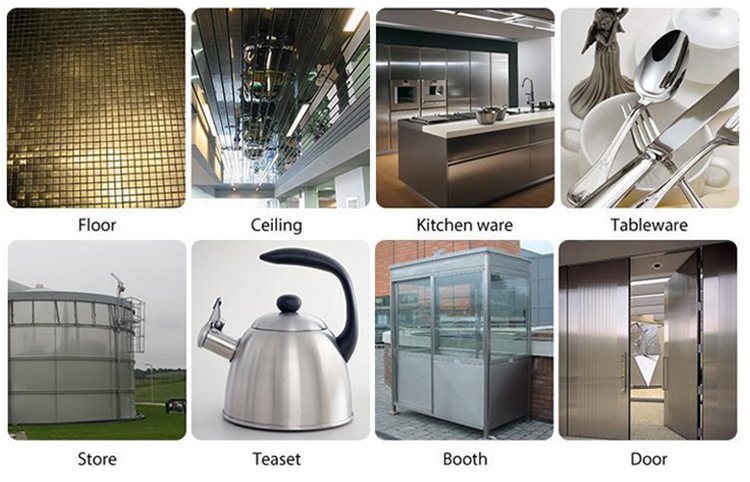 Stainless Steel Sheet Plates Ss 443 304 316 410 430 Surface Finish BA/2B/NO.1/NO.3/NO.4/8K/HL/2D/1D with Cutting Service
