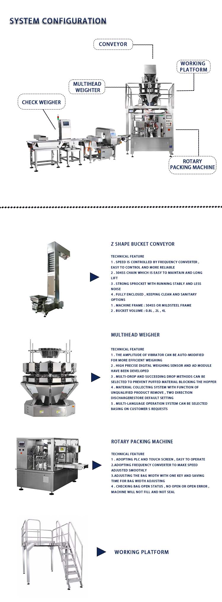Snack Food Stand Up Zip Lock Packing Machine Full Automatic