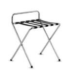 High Gloss Chrome Foldable Hotel Display Stand With Plastic Feet