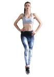 CPG Global Women's Fitness Legging Sport Running Pants Yoga Demin Blue Print