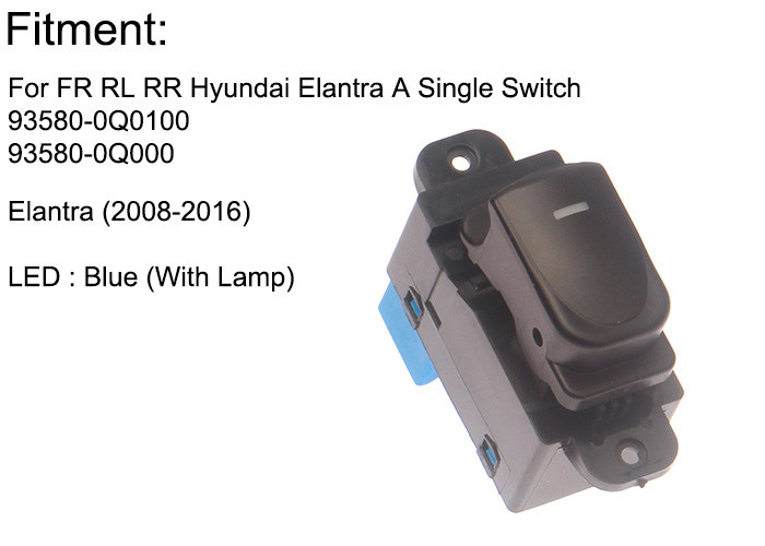 Auto Power window switch FR,RL,RR for Hyundai sonata Single switch with light 2008-2016 OE 93580-0Q100,93580-0Q000