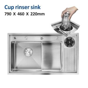 China 31 Inch Stainless Steel Kitchen Sink Glass Rinser Cup Washer wholesale