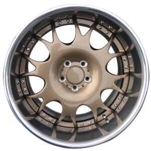 China Customized 2 piece 22 inch wheel super deep concave brushed bronze polished lip car rim forged wheels wholesale