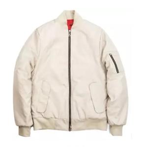 China Blank Nylon Waterproof Ma1 Bomber Jacket Side Pockets Anti Wrinkle wholesale