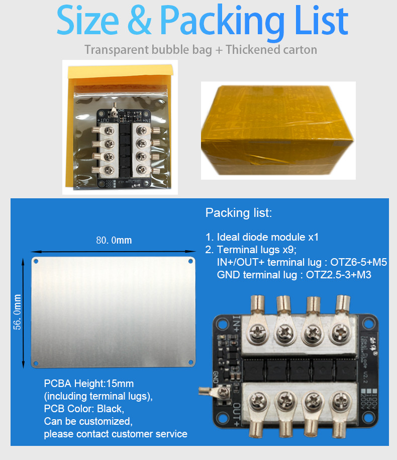 High Voltage Ideal Diode Module 100V 150A For Solar Panels Prevent Backpouring