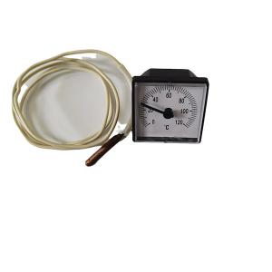 China Capillary Temp Square 47x47MM Plastic Case Capillary Temperature Gauge 120C wholesale
