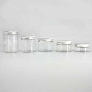 China Transparent PET Plastic 97mm 300ml Bulk Cosmetic Jars wholesale