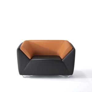 China Genuine Leather Single Sofa Grey Orange 0.7CBM Volume wholesale
