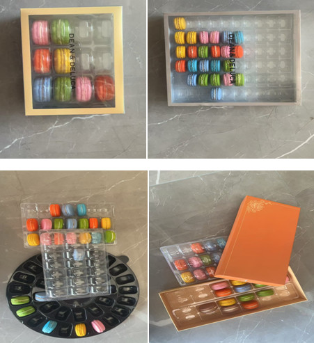 Food Safe Clear PET Macaron Packing Box Cake Roll Snow Crisp Baking Cookies Pastry Box