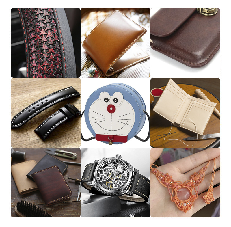 Chemical-Resistant 1mm 100% Polyester Leather Round Waxed Thread for Hand-sewn Bags