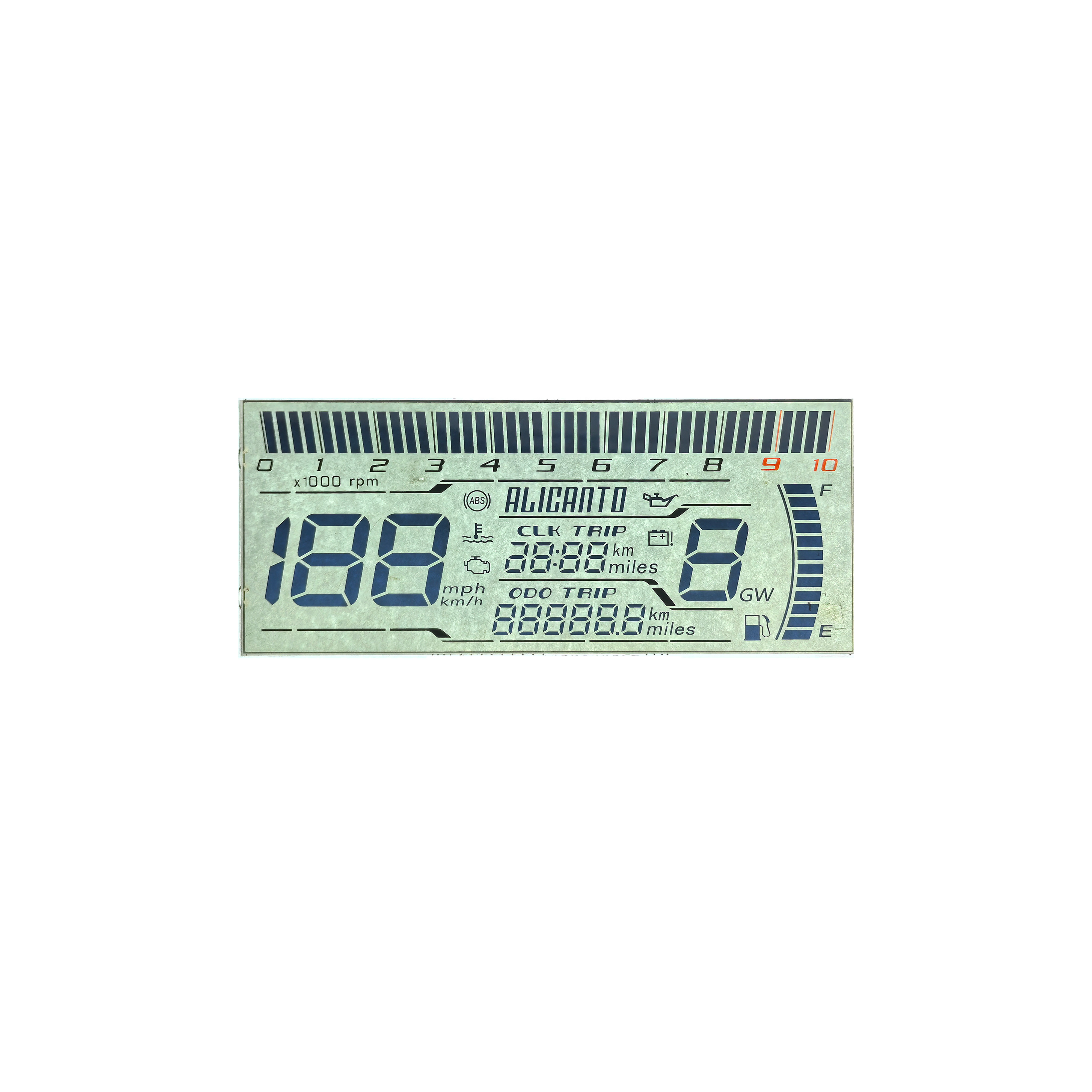 Manufacturer Cheap Custom HTN LCD Display Eight Shape Monochrome 7 Segment Graphic LCD Screen For Motorcycle Instruments