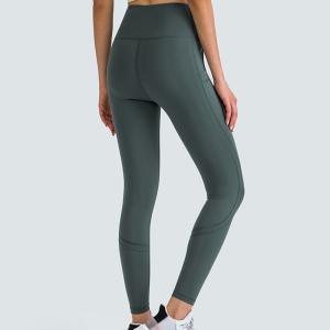 China Nylon Spandex Workout Pocket Yoga Pants Gym High Density For Women wholesale