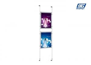 China CRD A2 Dual Sided Displaying Clear Frame Hanging Type Crystal LED Light Box on sale