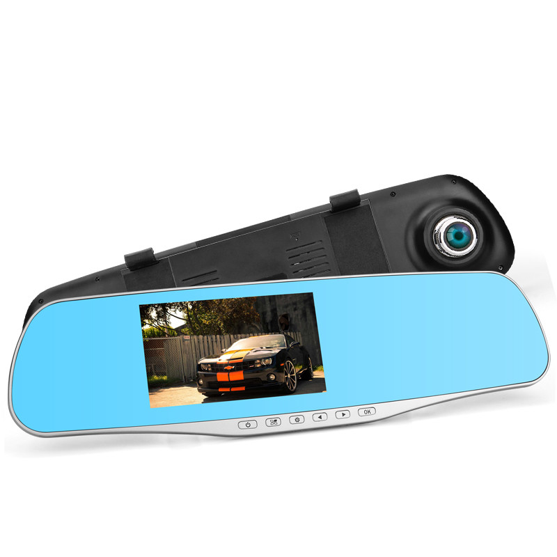 4.3" TFT LCD Screen 2 in 1 Parking Sensor DVR Mirror Colorfully display the directions of barrier with beeper buzz.