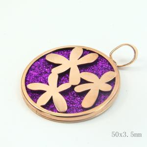 China Fashion High Quality Fashion Stainless Steel Round Shapped Necklace Pendant LPR326 wholesale