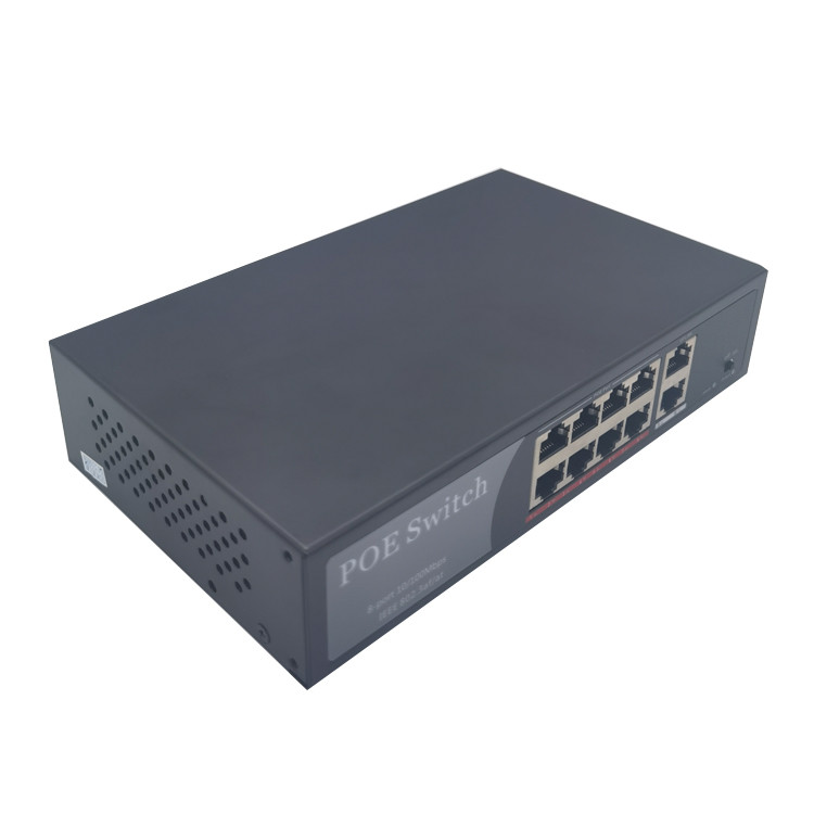HK-8F 8 ports 100m PoE switch with 2 100m uplink