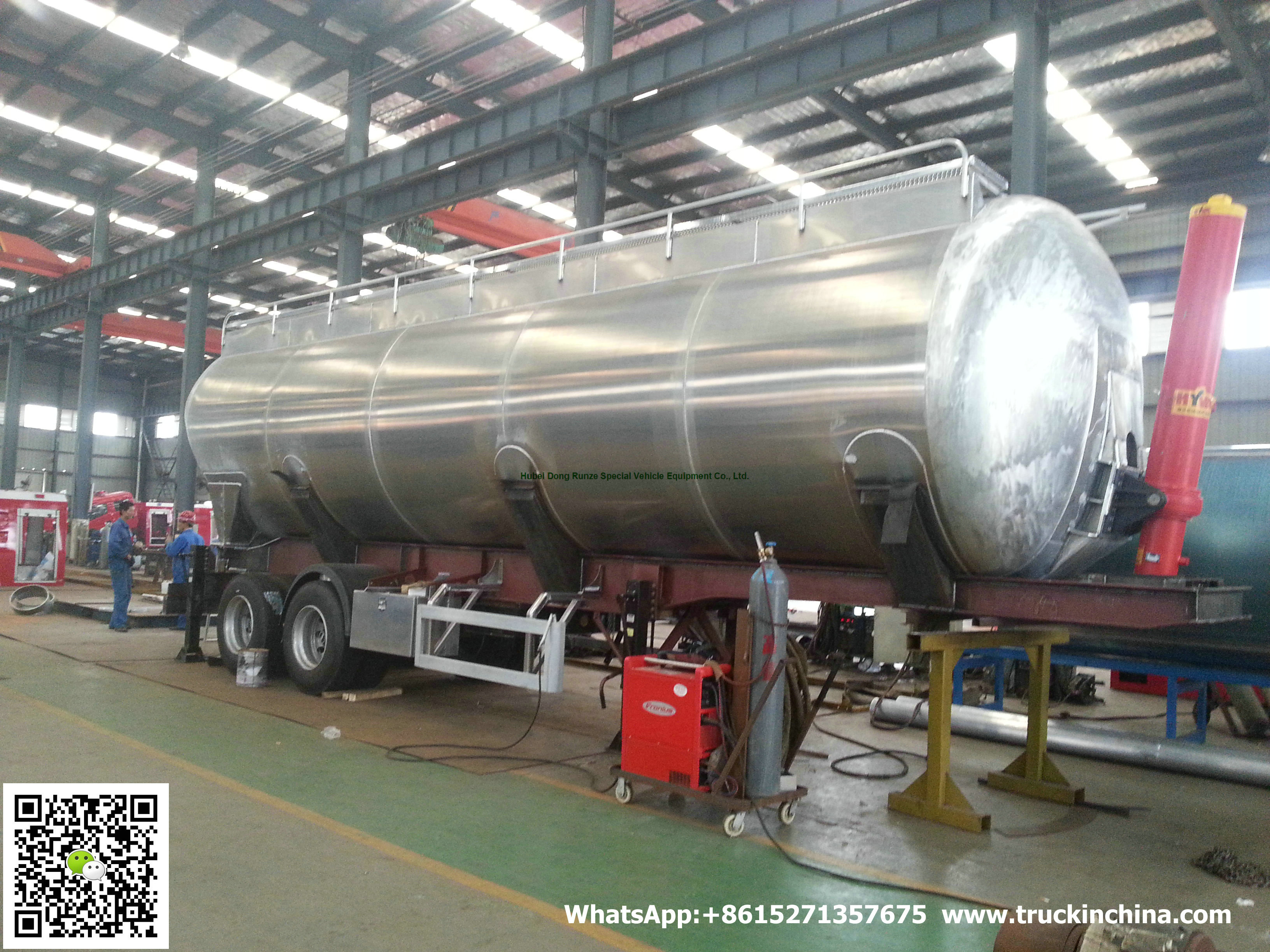 Aluminum Alloy Wheat Flour Bulk Tanker with Tipping Hydraulic Cylinder (6000USG-10000USG ）whApp:+8615271357675