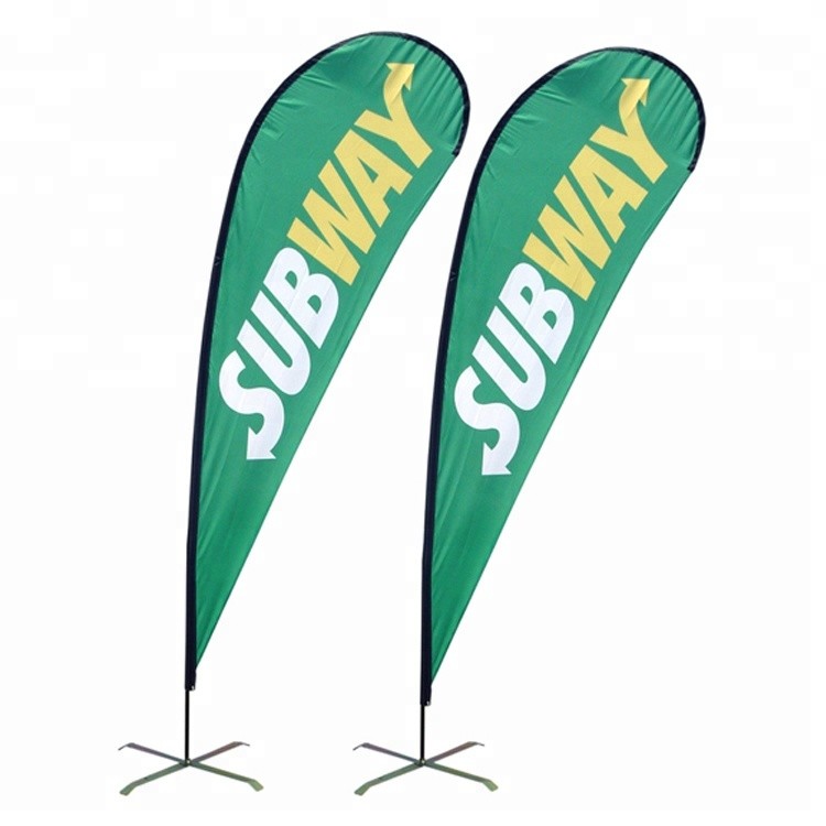 Weatherproof Polyester Teardrop Beach Flag CMYK Waterproof