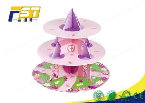 China Durable Cardboard Three Tier Cake Stand , Cardboard Cupcake Display Stands wholesale