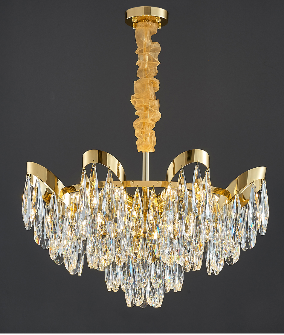 Luxury Crystal Chandelier For Living Room Led Gold basket empire crystal chandelier(WH-CY-226)