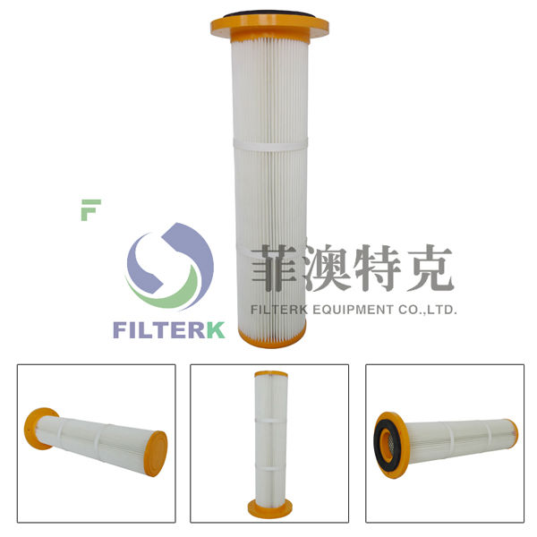 Plastic-Flange-Cap-Filter-Cartridge Dust Collection Pleated Filter Element Cylindrical Industrial Cartridge Dust Collector