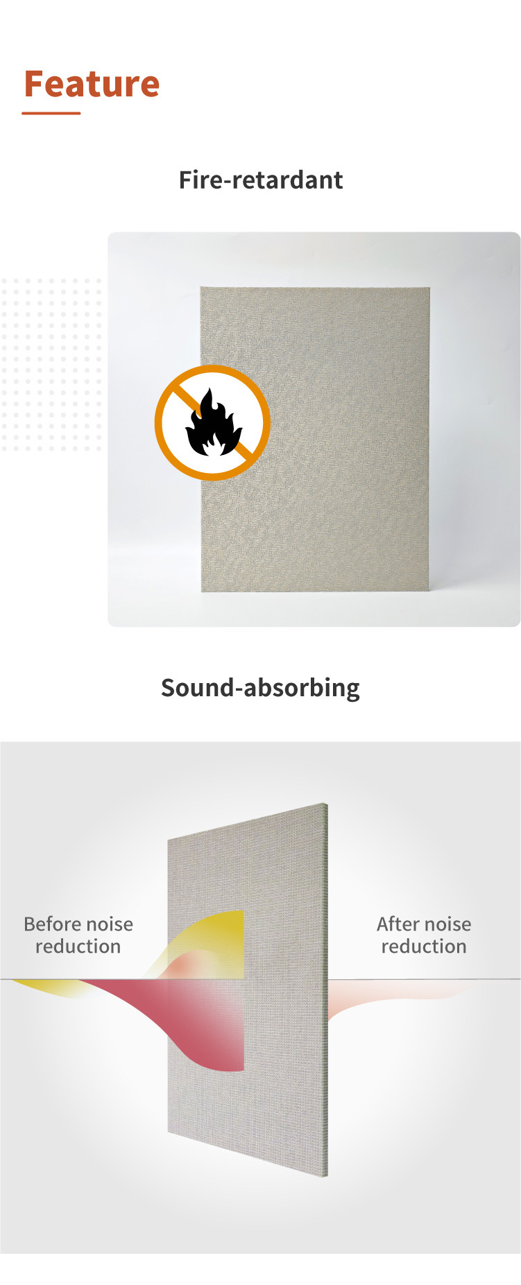 Easy To Install Panels Recyclable Material Decorative Acoustic Panels