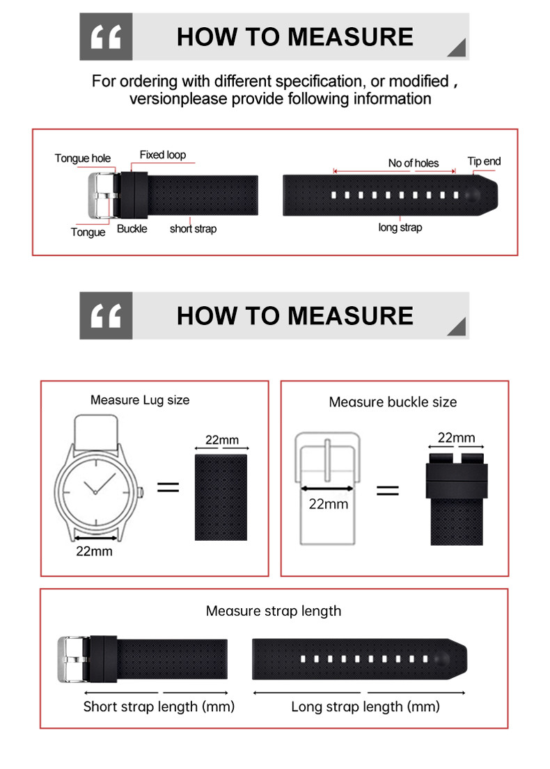 Quick Release 22mm Soft Silicone Watch Band Strap ODM Watch Strap